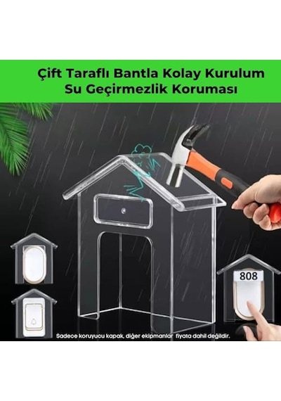Geçirmez Kablosuz Kapı Zili Kapak Dış Mekan Yağmur Kar Koruması Birçok Zile Uyumlu Kablosuz Kapı Zili Kapak