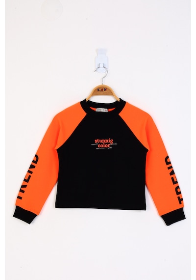 Toontoy Kız Çocuk Stunnig Collar Baskılı Sweatshirt Siyah