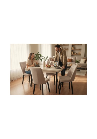 Tool Aksesuar T-6027 Traverten 70x120 Mdf Kare Gold Krem Sandalye 4 Kişilik Mutfak Masası Takımı Tool Aksesuar T-6027 Traverten 70x120 Mdf Kare Gold Krem Sandalye 4 Kişilik Mutfak Masası Takımı