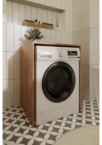 Odaco Premium Çkmd-01 %100 Mdf Çamaşır Ve Kurutma Makinası Banyo Dolabı Safir Meşe