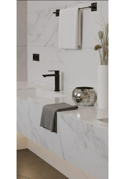 Yapışkanlı Siyah Banyo Uzun Havluluk Wc Rulo Tuvalet Kağıtlık Siyah