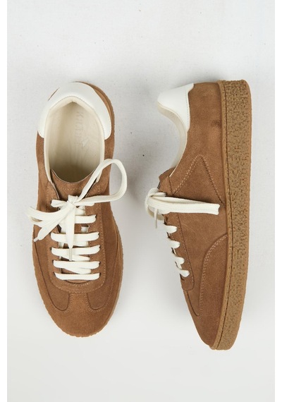 Krahe Palminteri 2 Erkek Hakiki Deri Bağcıklı Kum-ekru Sneakers