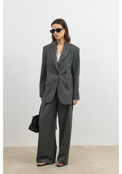 Antioch Kruvaze Kadın Blazer Gri
