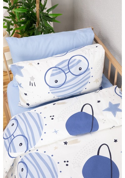 Astromini %100 Pamuk Bebek Nevresim Takımı - Mavi