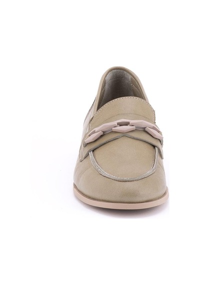 Mammamia D24ya-3215 Kadın Deri Loafer Ayakkabı Elma Yeşili Pen-scorpıon