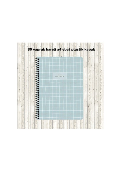 Kareli A4 80 Yaprak Plastik Kapak Telli Defter College Keskin Color Yeşil