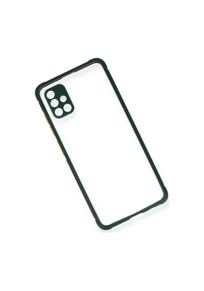 Newface - 607 - Samsung Galaxy Uyumlu A71 Kılıf Miami Şeffaf Silikon - - Csmo-tex - Koyu Yeşil