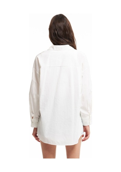 Quzu Oversize Gömlek Ekru