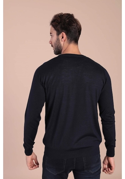 Ferraro Bisiklet Yaka Superfine Yün Kazak - Lacivert Lacivert (390466089) Lacivert