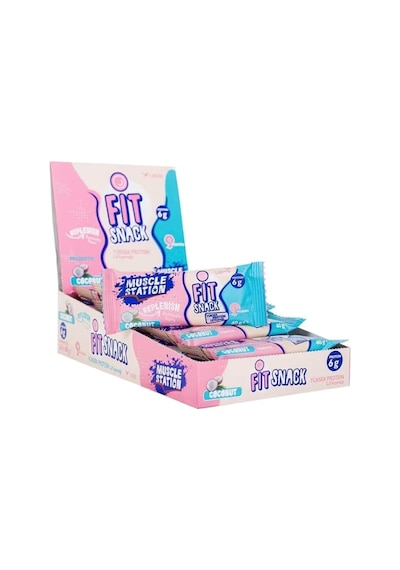 Muscle Station Fit Snack Protein Bar Coconut 40 Gr 24 Adet - Hindistan Cevizi