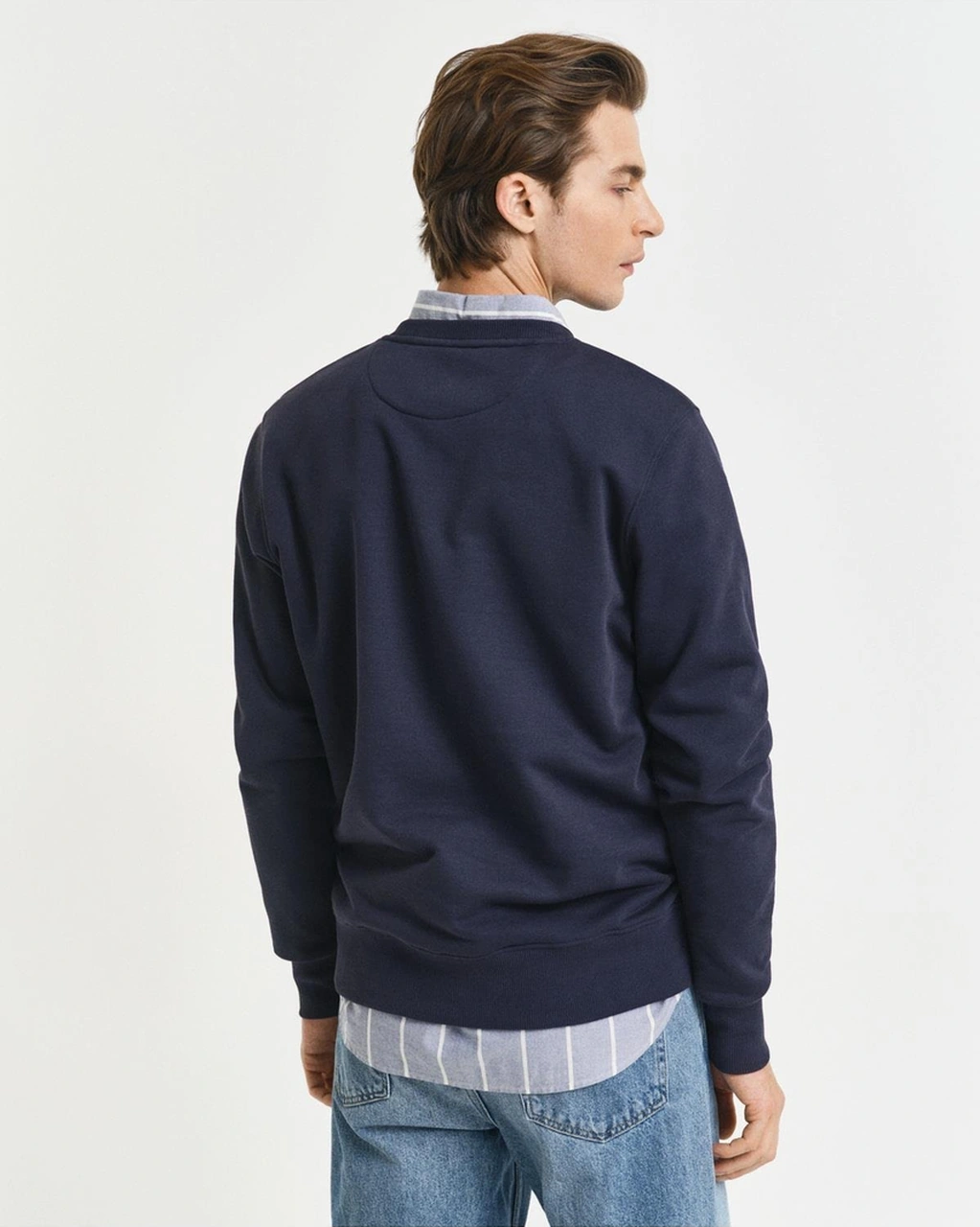 Gant Erkek Lacivert Regular Fit Bisiklet Yaka Sweatshirt-10758 433-lacivert