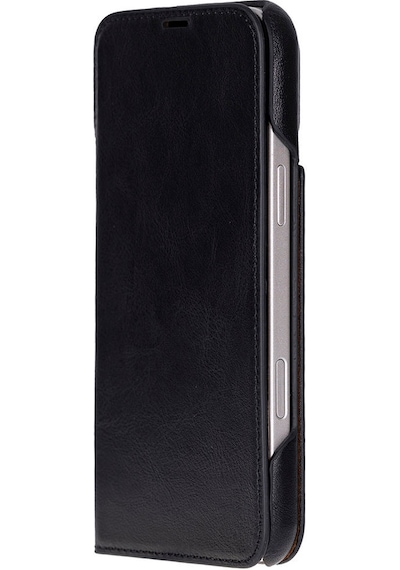Bloomcase Sonat Obsidian Black Hakiki Deri Apple Uyumlu iPhone 17 6.3" Folio Kılıfı Siyah