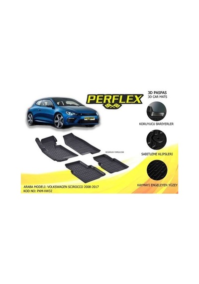 Perflex Pxm-vw32 Paspas 3d Havuzlu X-mat Scirocco 2008-2016