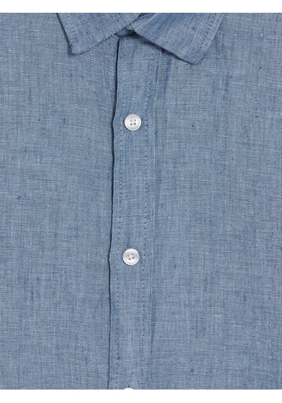 Lcw Vision İndigo Regular Fit %100 Keten Erkek Gömlek