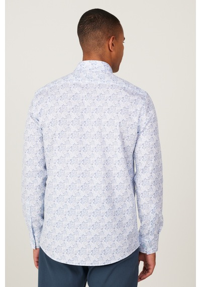 AC&Co / Altınyıldız Classics Erkek Mavı Slim Fit Dar Kesim Gizli Düğmeli Yaka %100 Pamuk Baskılı Gömlek Mavi AC&Co / Altınyıldız Classics Erkek Mavı Slim Fit Dar Kesim Gizli Düğmeli Yaka %100 Pamuk Baskılı Gömlek Mavi