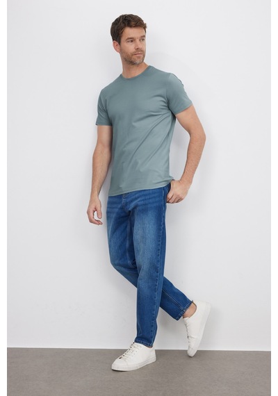 Tudors Erkek Slim Fit Dar Kesim Pamuklu Yumuşak Doku Esnek Kumaş Basic Açık Petrol Bisiklet Yaka Tişört-52095 Tudors Erkek Slim Fit Dar Kesim Pamuklu Yumuşak Doku Esnek Kumaş Basic Açık Petrol Bisiklet Yaka Tişört-52095