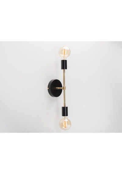 Riolight Retro,vintage,rustik Siyah 2xe27 Duylu Metal Ayna Üstü Duvar Aplik Rio Light