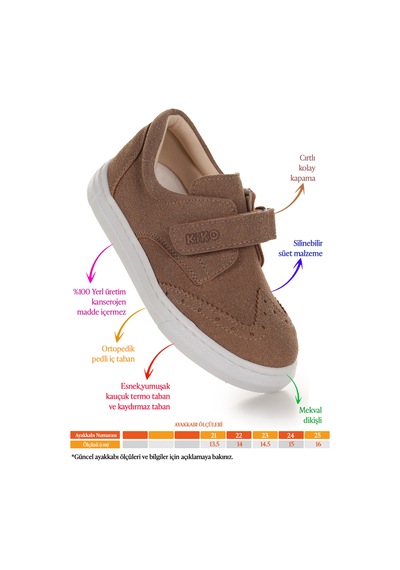Kiko Kids Richie Cırtlı İlk Adım Günlük Erkek Bebek Casual Ayakkabı Kum Kum