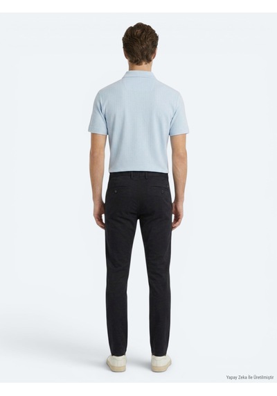 Kip Lacivert Dokuma Jogging Fit Casual Pamuk Karışımlı Pantolon Lacivert -