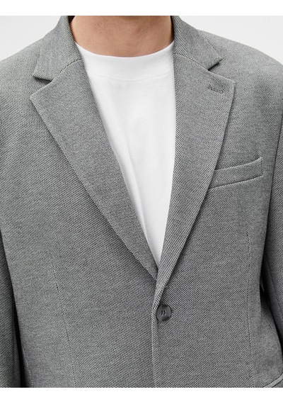 Koton Blazer Ceket Slim Fit Düğmeli Cep Detaylı Gri Desenli 4sam50007hk Gri