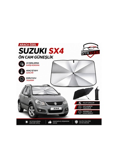 Suzuki Sx4 Şemsiye Tip Ön Cam Güneşliği Katlanabilir Uv Korumalı Araç Cam Güneşlik