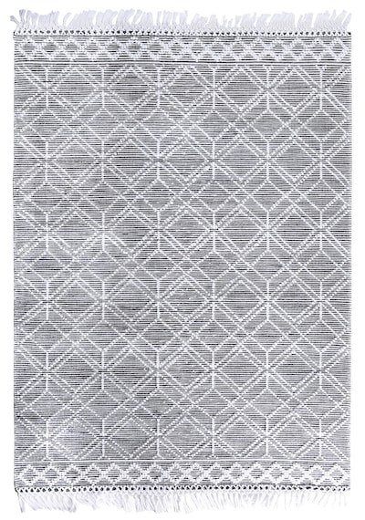 My Home Halı Oslo Iskandinav Şahane El Dokuma %100 Doğal Pamuk Yumuşak Gri Yıkanabilir Kilim Halı K1 Gri