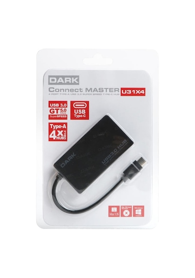 Dark Connect Master 4 Port USB Type-C Hub U31X4