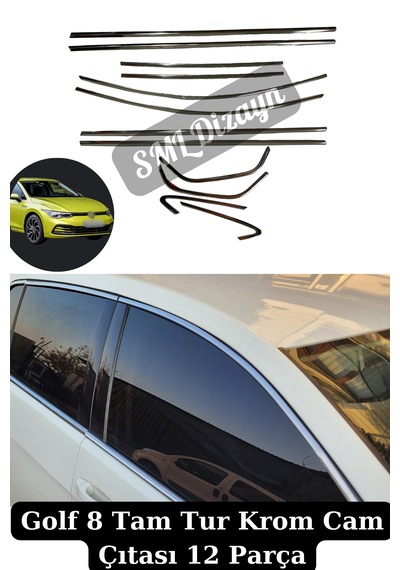 Volkswagen Golf 8 Krom Cam Çıtası Golf 8 Yan Cam Çerçevesi