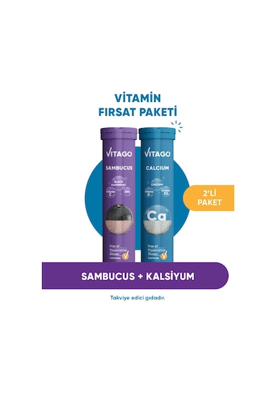Vitago Sambucus + Kalsiyum 2 x 20 Efervesan Tablet