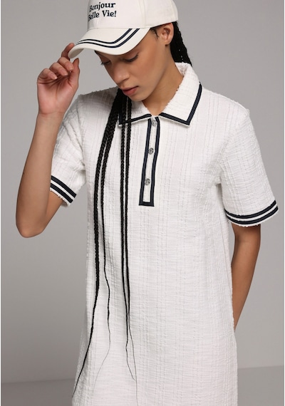 Colin's Colins Regular Fit Jakarlı Kadın Beyaz Kısa Kol Elbise Cl1079137 Q1.v1 Ofw Beyaz