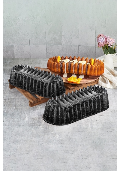 Polochef Everest Döküm Granit Kek Kalıbı Siyah 33 Cm Siyah