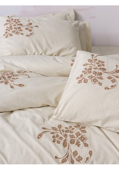 Cotton Box Cotton Keten Çift Kişilik Nevresim Takımı Kaneli