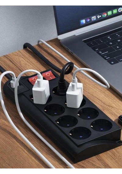4000w, 16a, Akım Korumalı Priz 8xpriz, 3xusb, 2mt Kablo, Çoklayıcı Diğer
