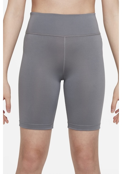 Nike One Kids Bike High Rise Leggings Shorts Yüksek Belli Kız Çocuk Biker Tayt Şort Gri