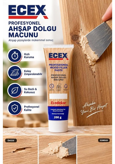 Ahşap Dolgu Ve Tamir Macunu 200 Gr Tüp Maun Diğer
