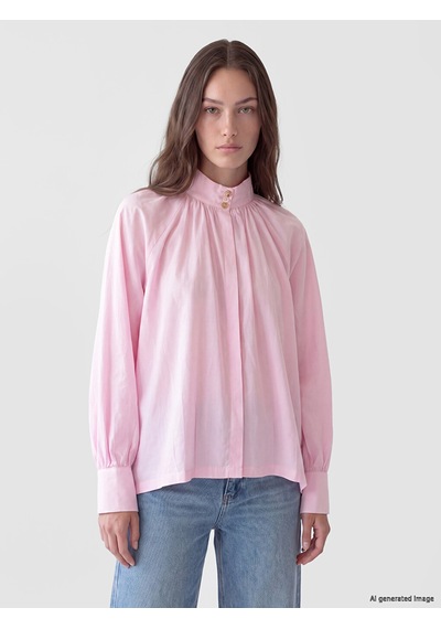Lcw Modest Pembe Hakim Yaka %100 Pamuklu Kadın Gömlek Tunik