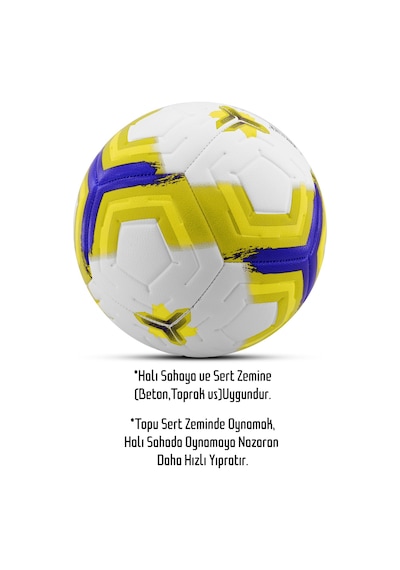 Telvesse Futbol Topu Premiera Sert Zemin Halı Saha Futbol Topu Hibrit Sarı No:5 Sarı