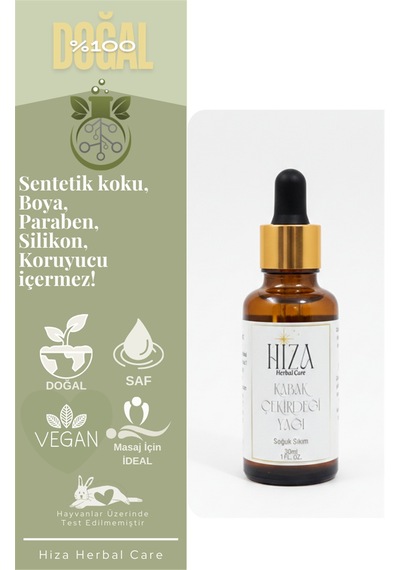 Hiza Herbal Care Doğal Kabak Çekirdeği Yağı 30 ML