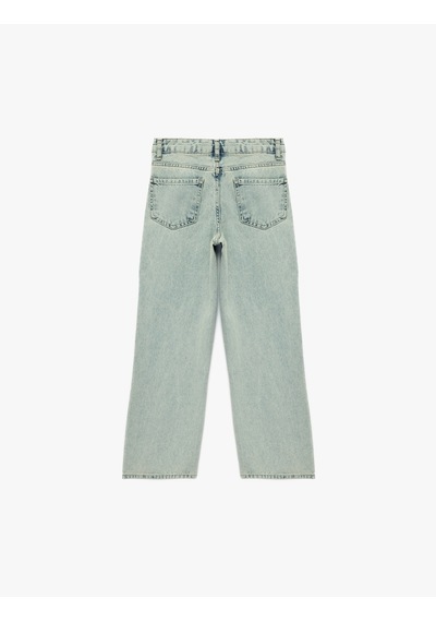 Koton Pamuklu Cepli Bol Kesim Denim Pantolon Lıght Indıgo 6skg40025ad Açık Mavi