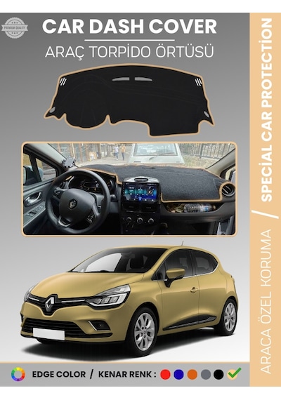 Renault Clio 4 2012-2020 Torpido Örtüsü Ön Göğüs Koruma Torpido Koruma Birebir Uyum Kaymaz - 241 Stiloto