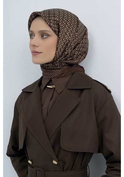 Armine Saf İpek Sura Eşarp-2026 İlkbahar-yaz- 950200d Kahverengi