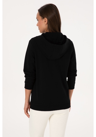 U.S. Polo Assn. Kadın Siyah Kapüşonlu Sweatshırt 50313559-VR046