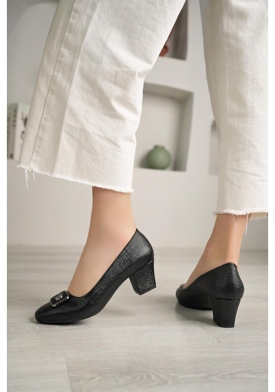 Nesil Shoes Desca 221 Siyah Nova Topuklu Kadın Ayakkabı-siyah Nova Siyah Nova