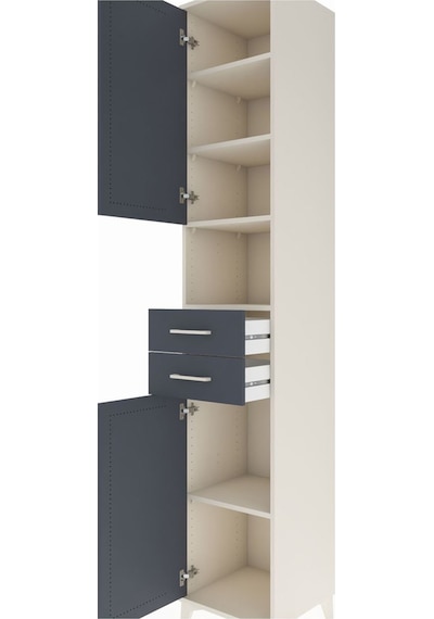 Hyperion Dolap 5 Raflı 2 Çekmeceli 2 Kapaklı 44x44x243 Aytaşı-antrasit Aytası