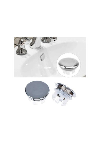 2 Adet Full Parlak Krom Mutfak Banyo Lavabo Taşma Halkası Drenaj Kapağı Diğer