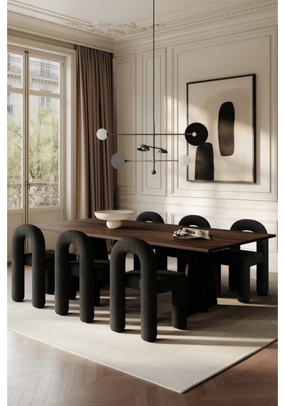101 Copenhagen Daiku Dining Chair Koyu Gri, Dekoratif Modern Tasarım Yemek Sandalyesi