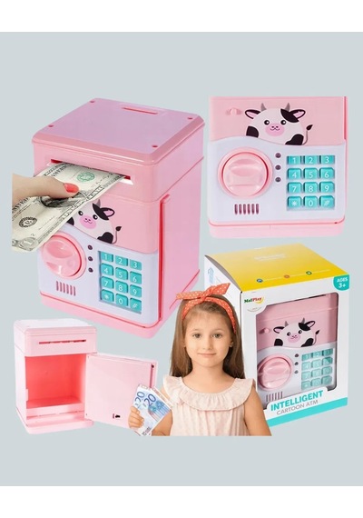 Pembe Elektronik Şifreli Otomatik Para Çeken Atm Kumbarası Diğer