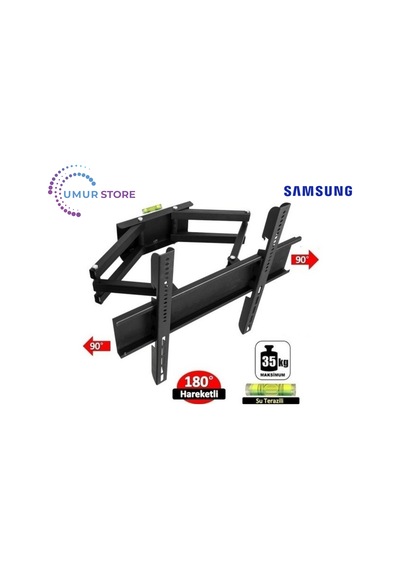 Samsung Uyumlu Ue 32h5000 32 Hd Smart Uydu Alıcılı 32- 55 İnç Çift Kollu Hareketli Lcd Led Tv Askı Aparatı