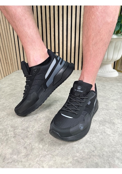 Günlük Erkek Sneaker Bağcıklı Kalın Tabanlı Rahat Hafif Spor Ayakkabı 2019 Füme - Siyah Günlük Erkek Sneaker Bağcıklı Kalın Tabanlı Rahat Hafif Spor Ayakkabı 2019 Füme - Siyah