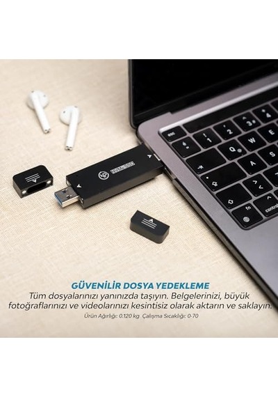 Npo Dk01 Nvme M.2 1000/900mb/s Usb-a/type-c Kablosuz Taşınabilir Harici Ssd Gb, 0